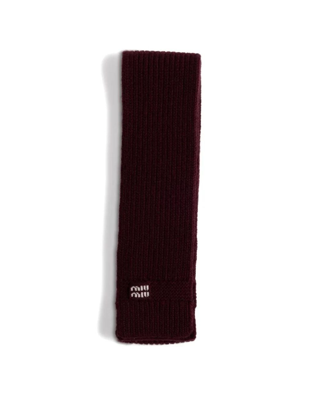 Miu Miu Purple Wool And Cashmere Scarf
