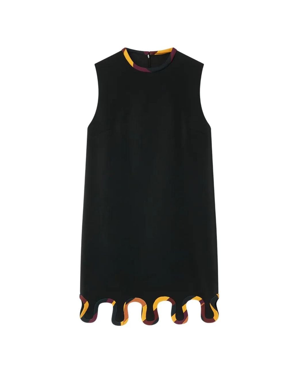 Emilio Pucci Black Cady Dress With Printed Details
