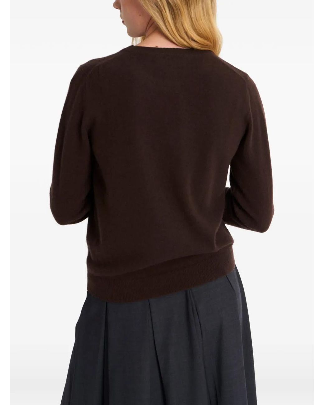 Pringle of Scotland Brown Crew-Neck Cashmere Sweater