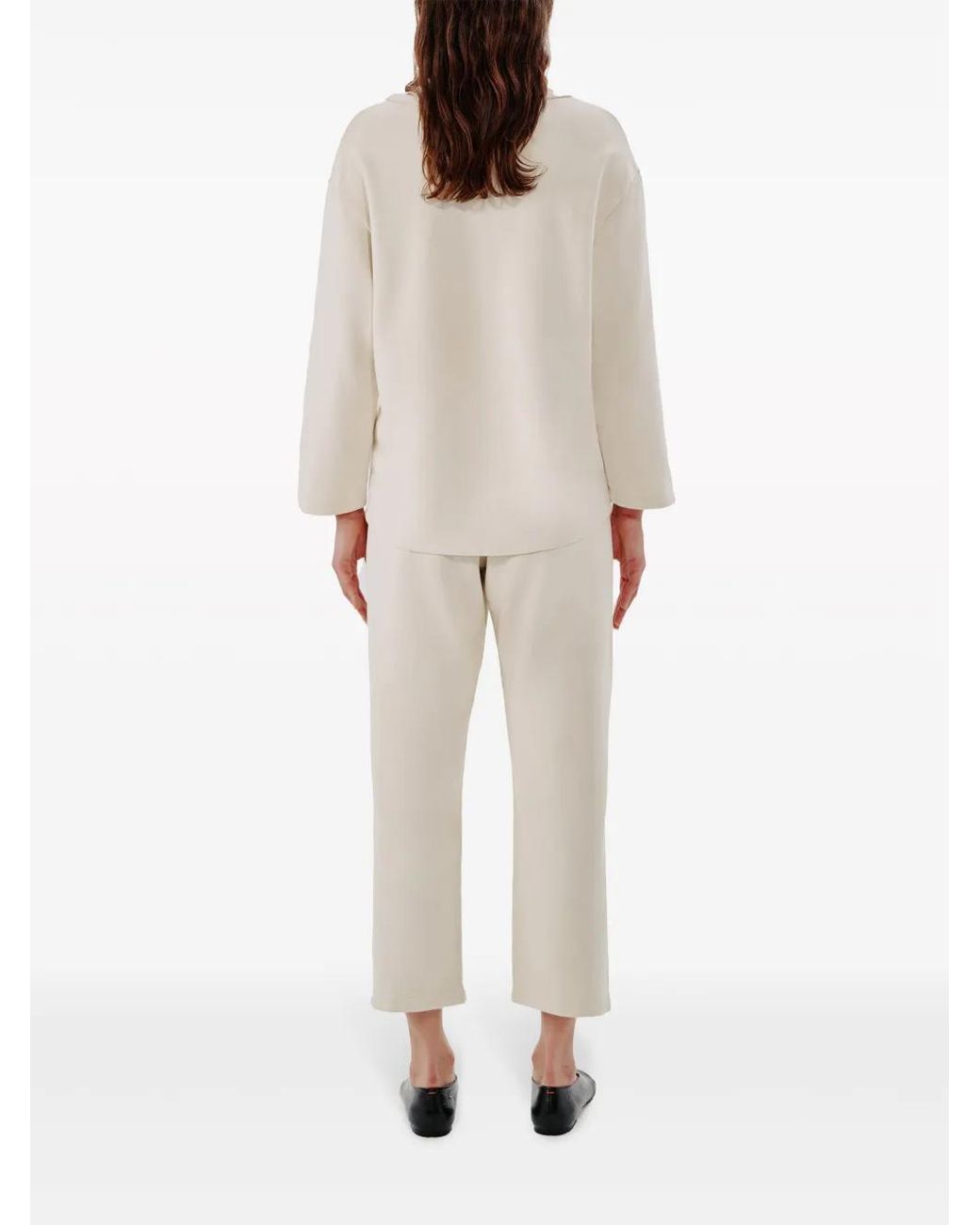 Another Tomorrow Natural Scoop-Neck Jersey Top