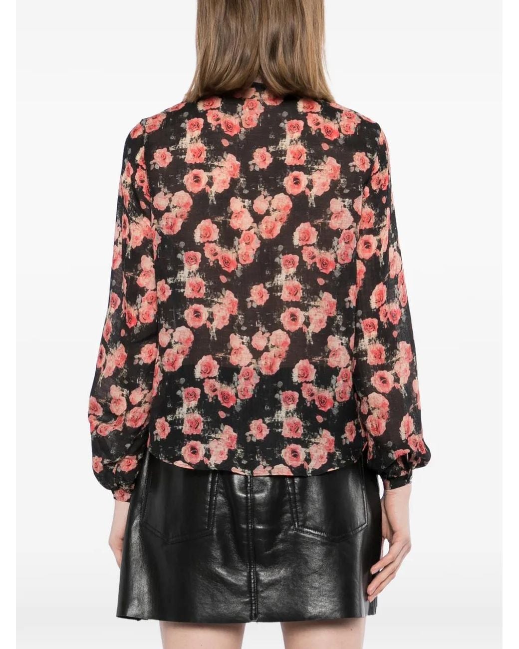 R13 Black Shrunken Pleated Blouse