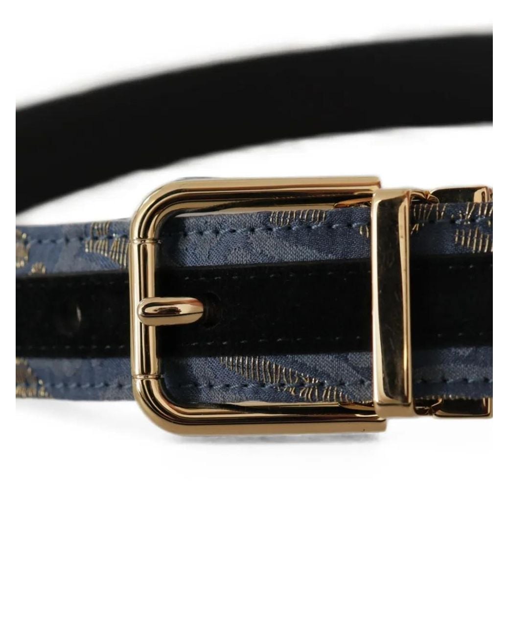 Ceinture En Jacquard À Boucle Logo Dolce & Gabbana en coloris White