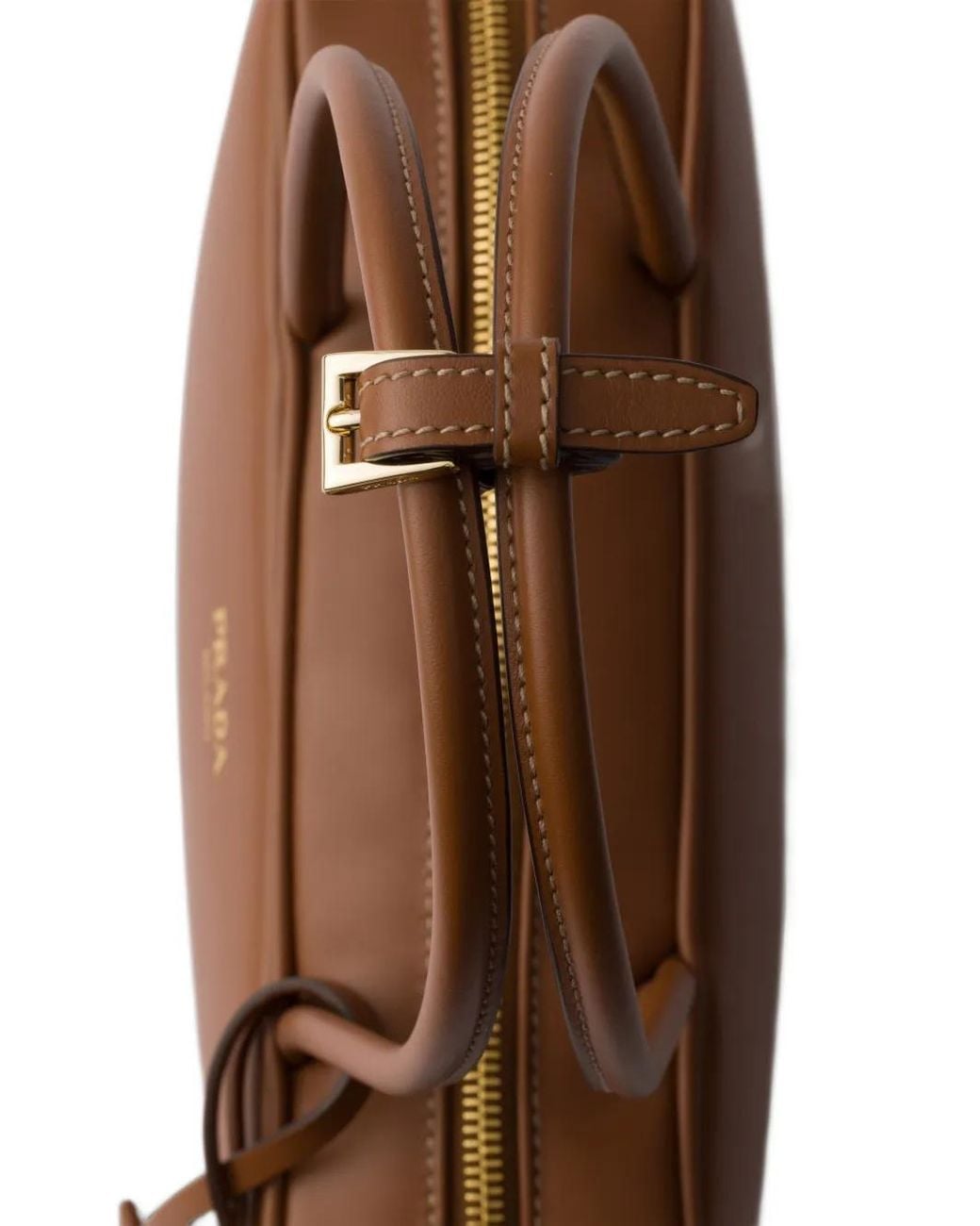 Prada Brown Medium Leather Top-Handle Bag