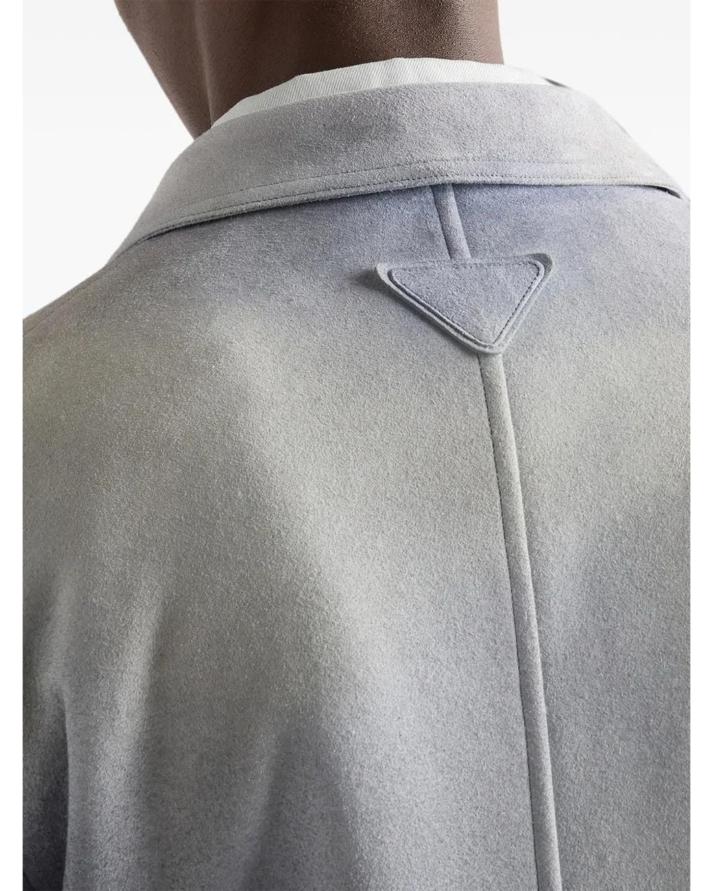 Prada Gray Veste En Daim Caban for men