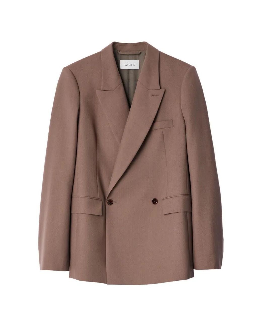 Lemaire Brown Double-Breasted Tailored Jacket