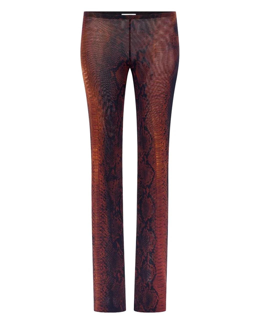 Jean Paul Gaultier Red Mesh Printed Python Trousers