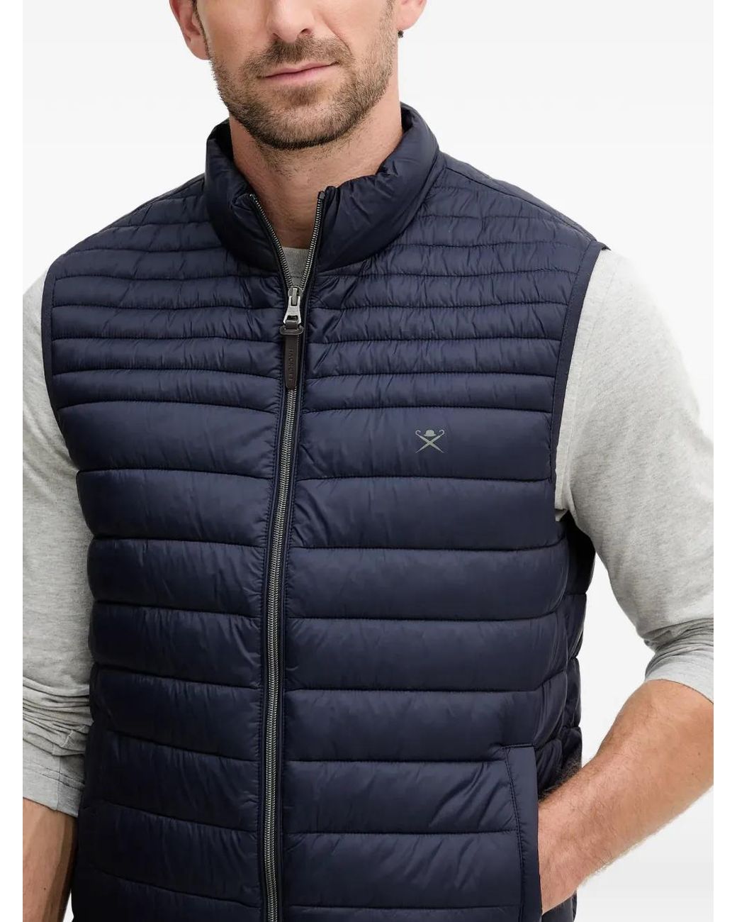 Hackett Blue Zip-Up Gilet for men