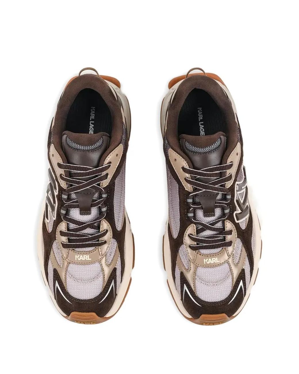Karl Lagerfeld Brown Side-Logo Sneakers for men