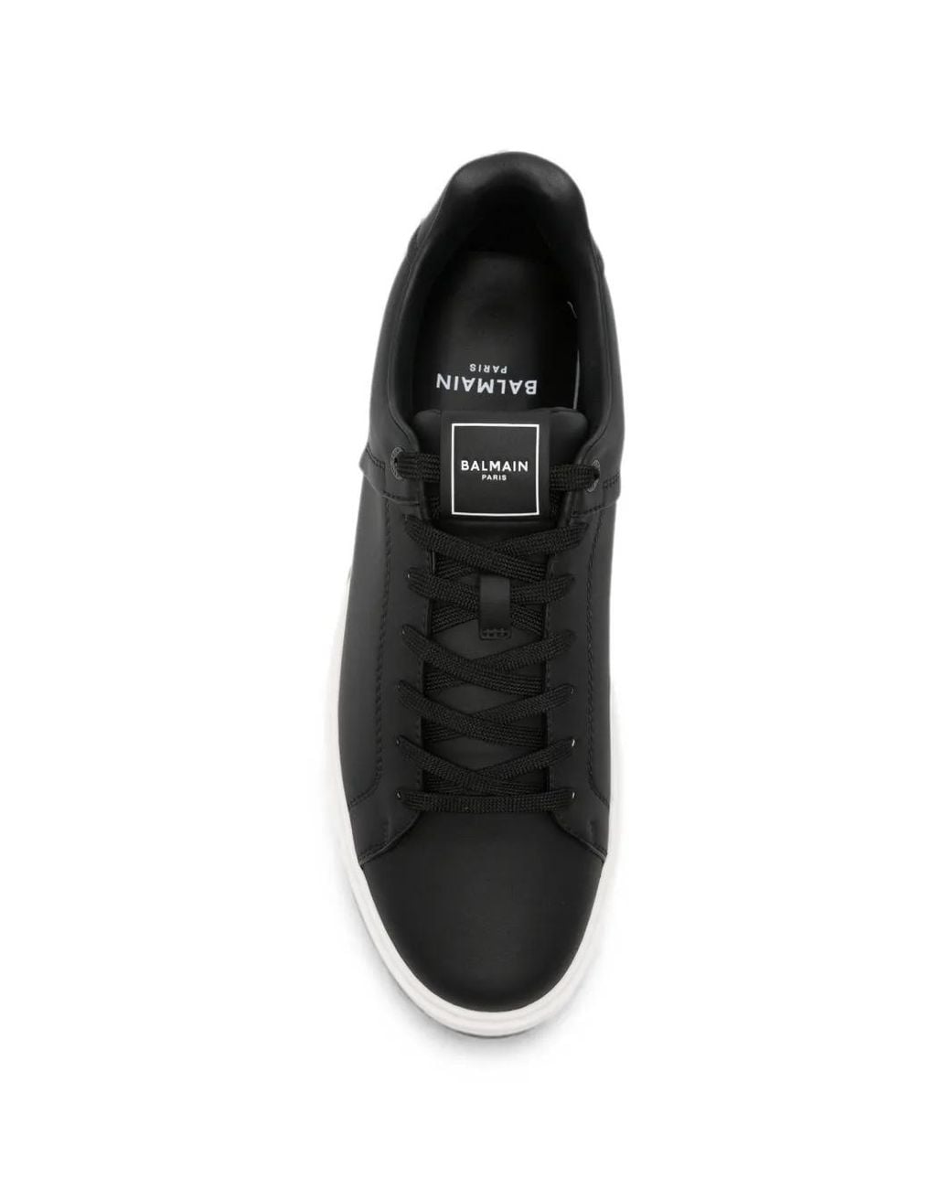 Balmain White Logo-Embossed Lace-Up Sneakers for men