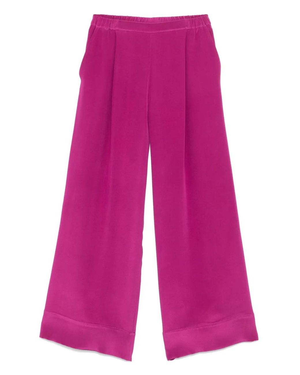 Carine Gilson Pink Wide-Leg Satin Pajama Trousers
