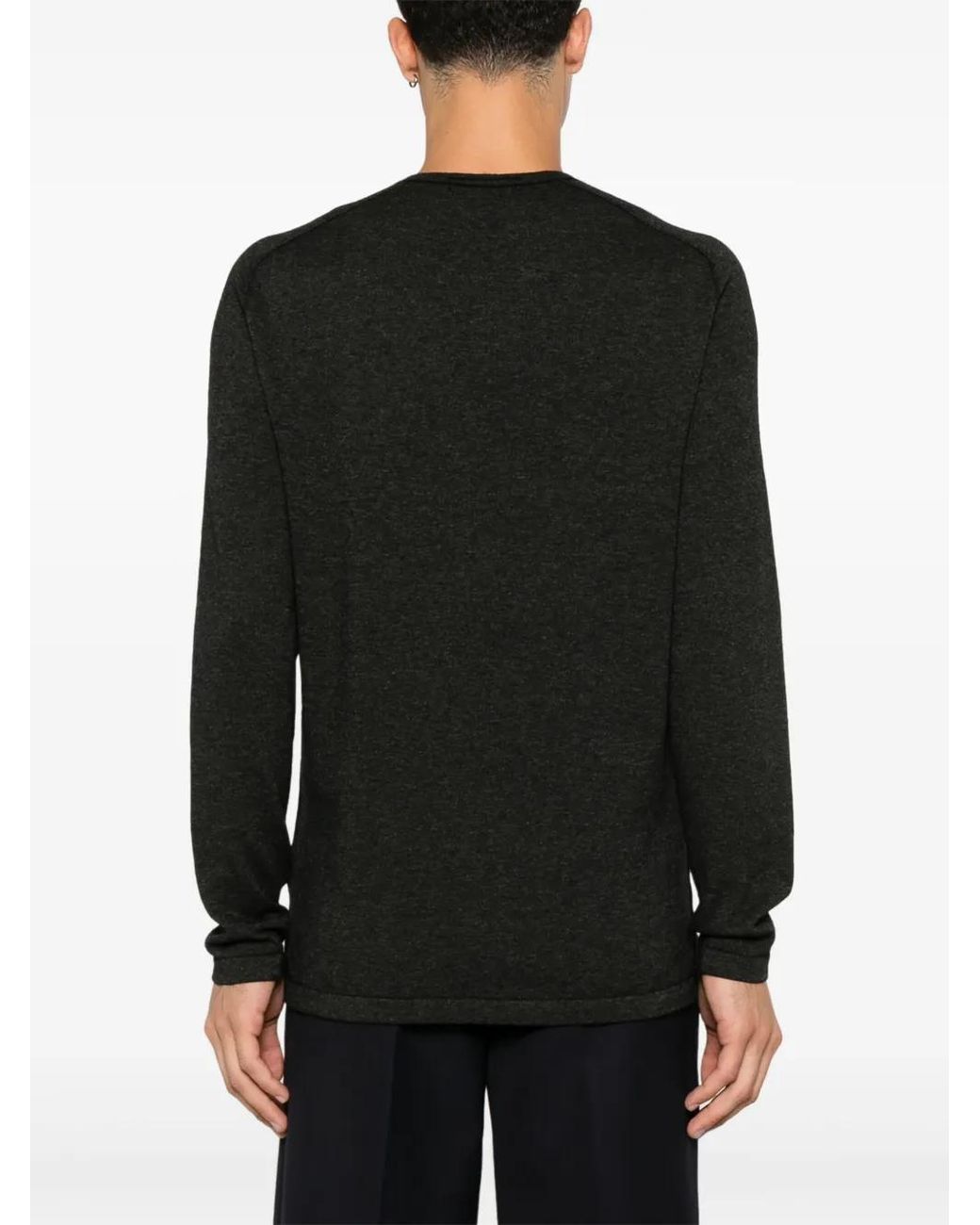 Transit Black Mélange-Effect Sweater for men