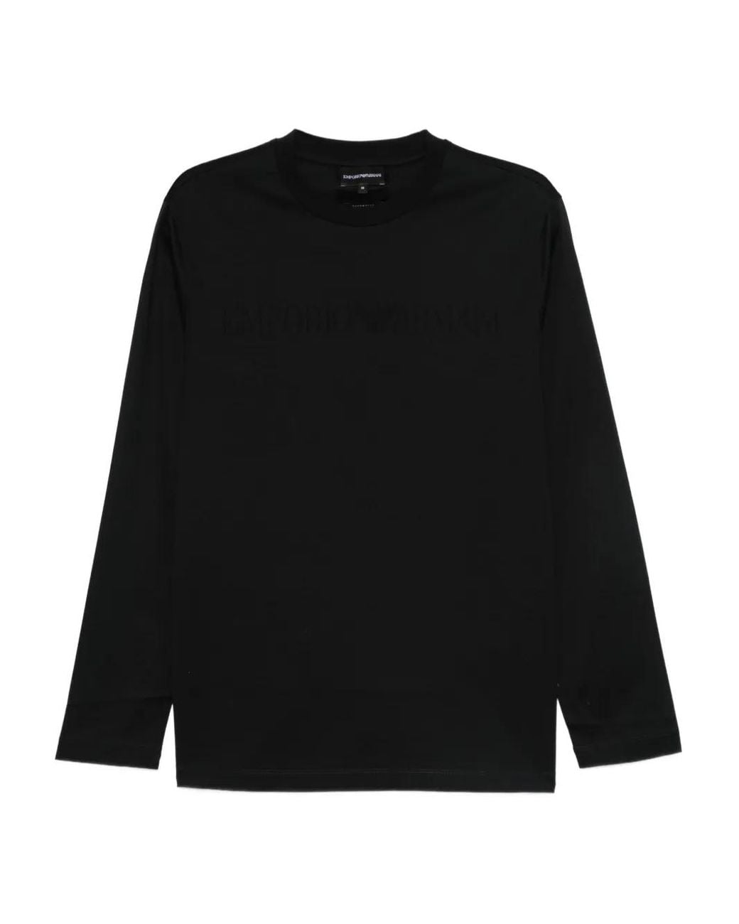 Emporio Armani Black Logo Cotton T-Shirt for men