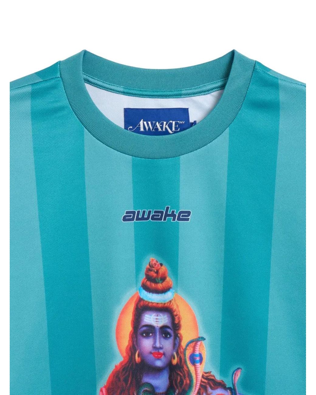 AWAKE NY Blue Graphic Jersey T-Shirt for men