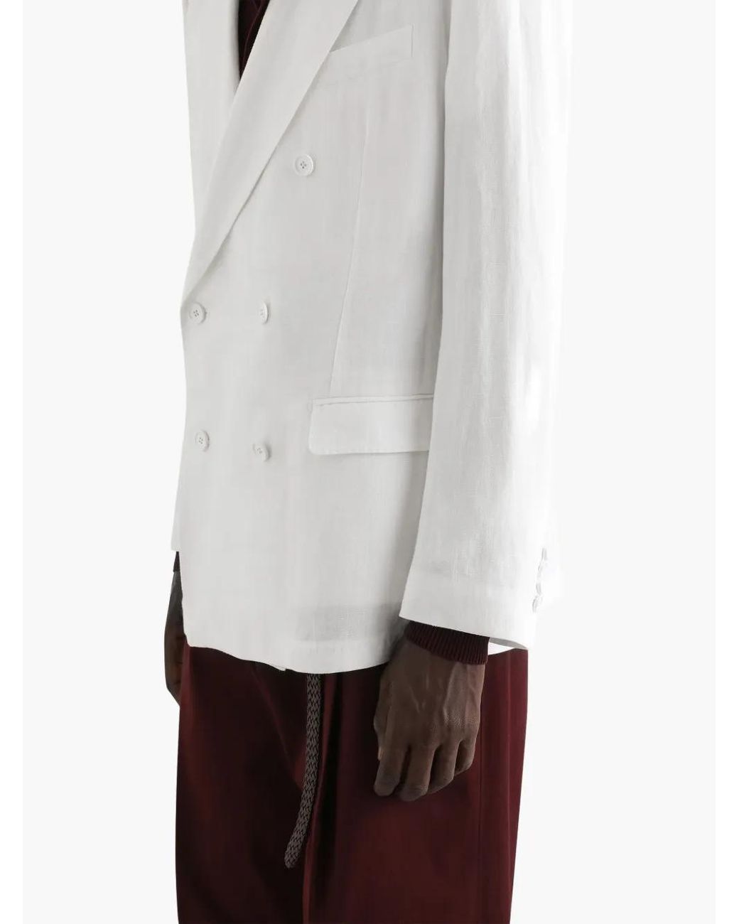 Dolce & Gabbana White Double Breasted Blazer for men