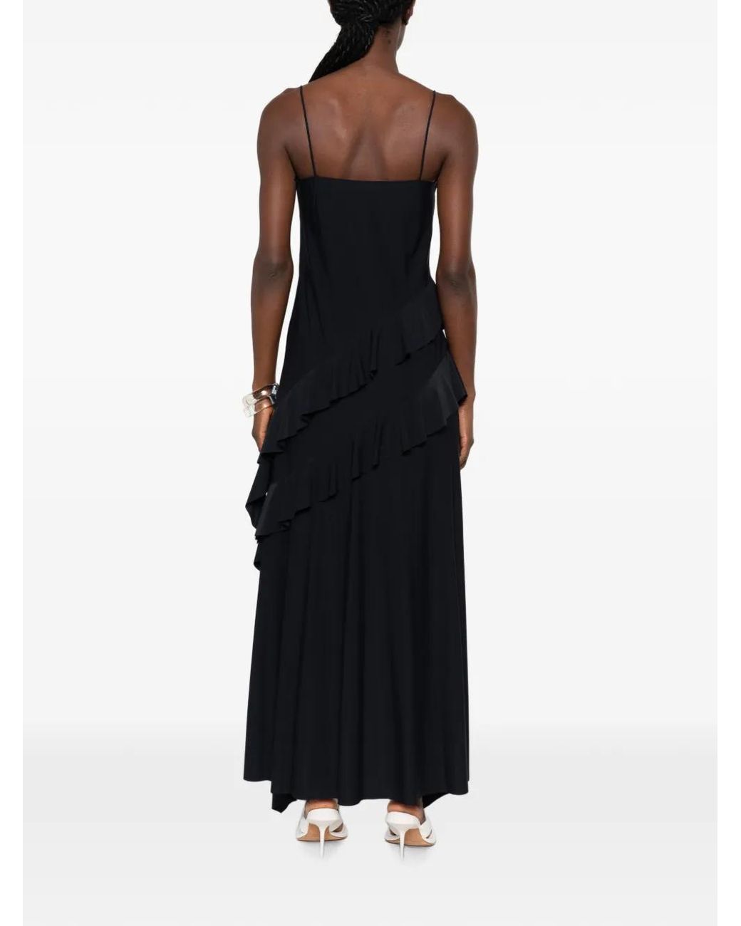 Love Moschino Black Ruffled Asymmetric Dress