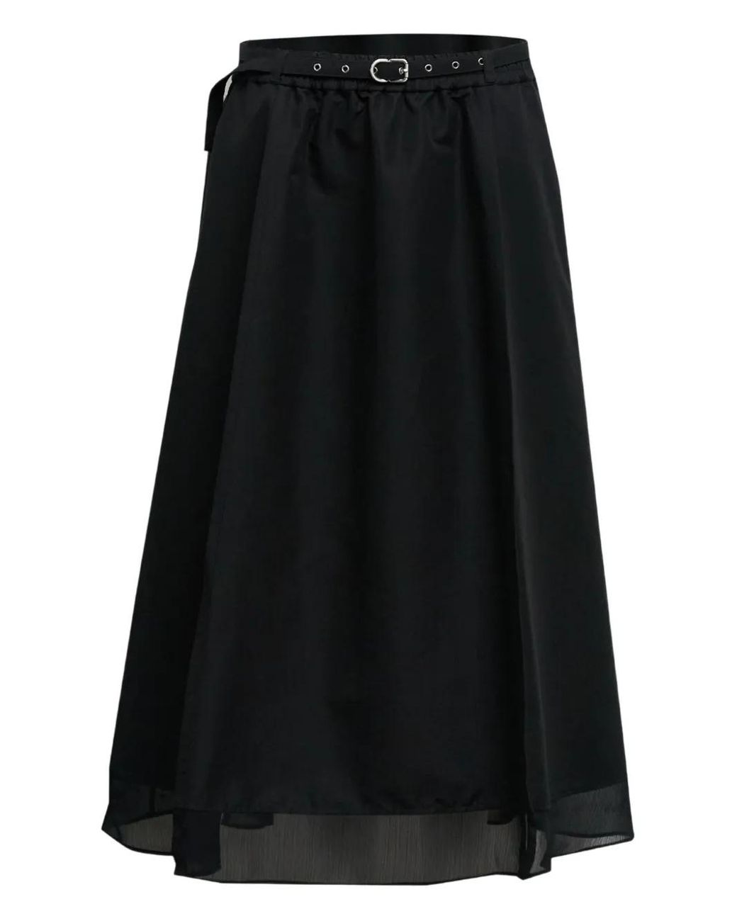 3.1 Phillip Lim Black Belted Midi Skirt