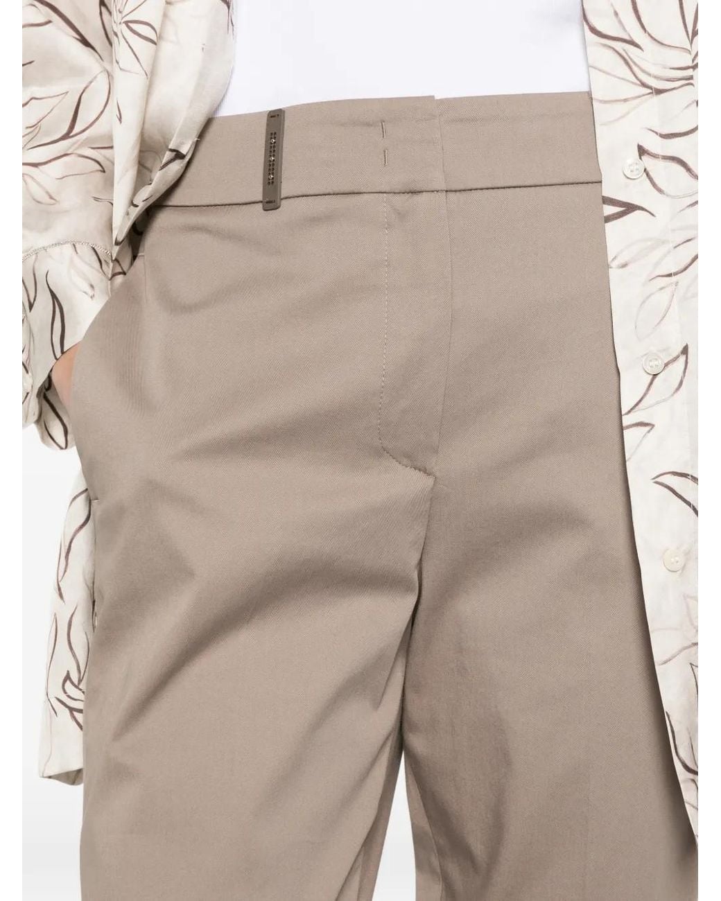 Peserico Natural Cuffed Trousers