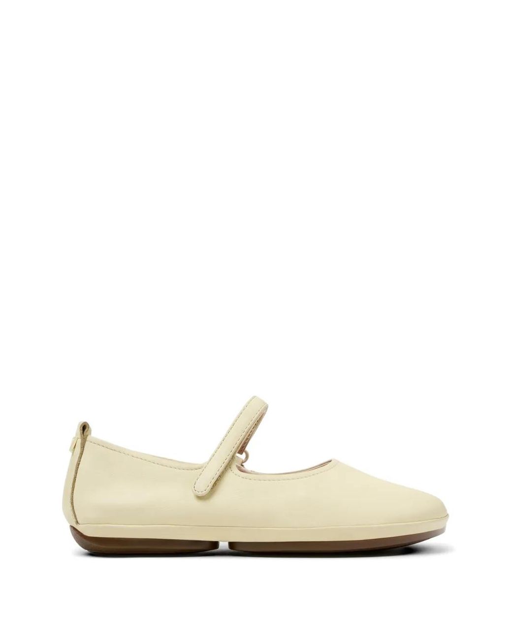 Camper White Right Nina Touch-Strap Ballet Flats