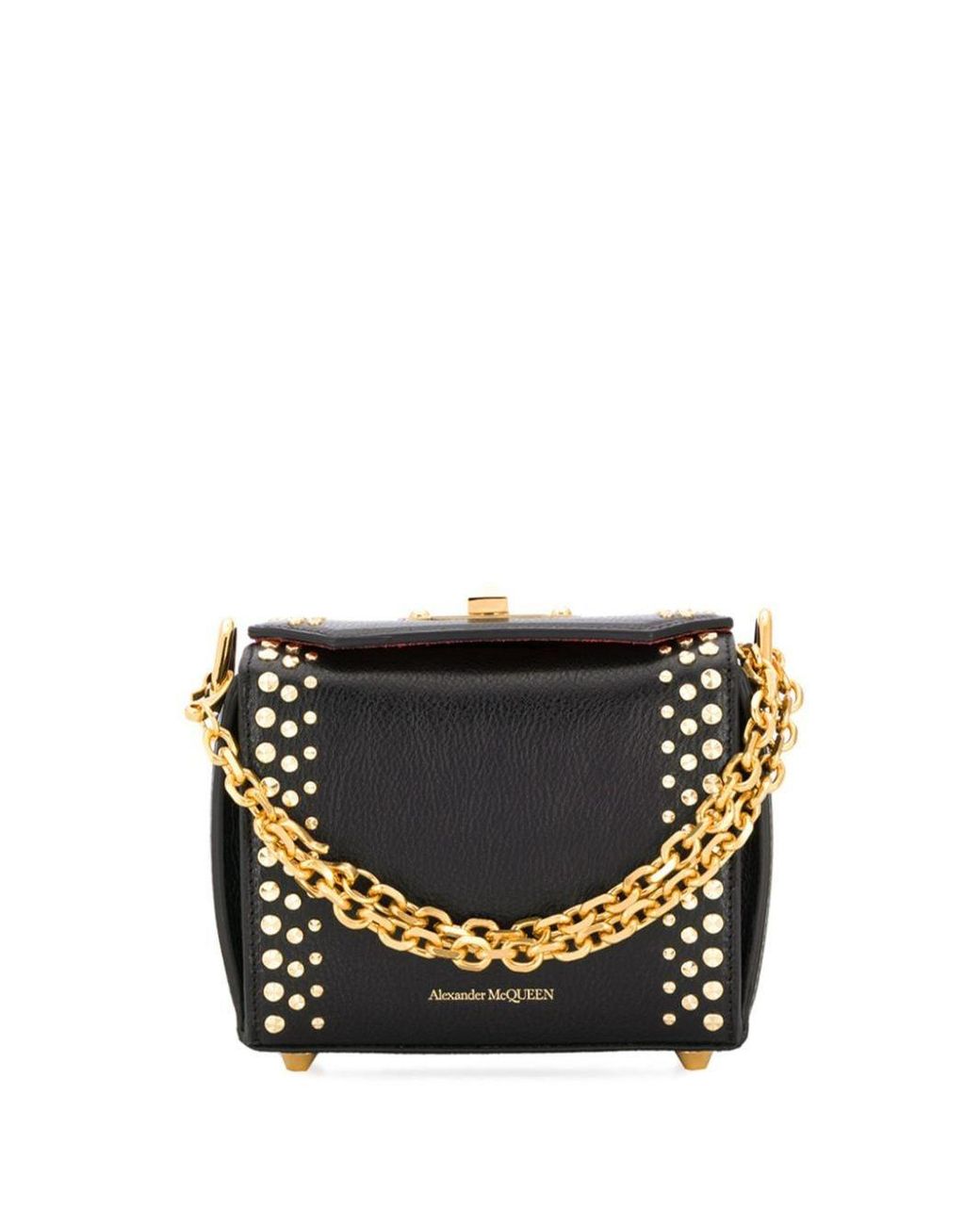 Alexander Mcqueen Leather Box Bag 16 In Black Save 40 Lyst