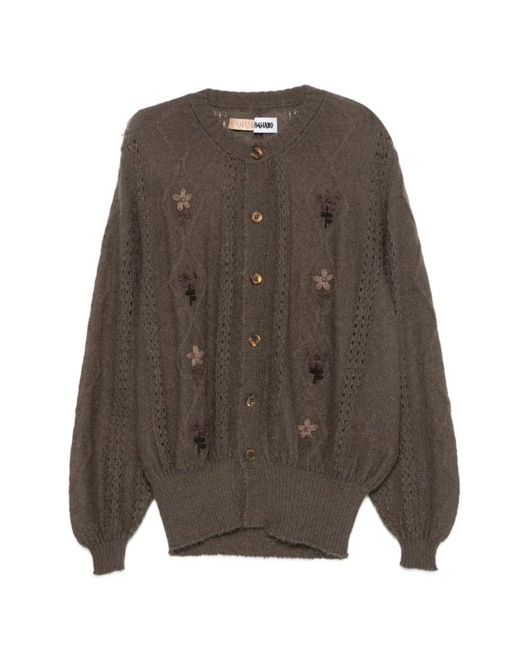 Magliano Brown Cor Flower-Embroidered Cardigan for men