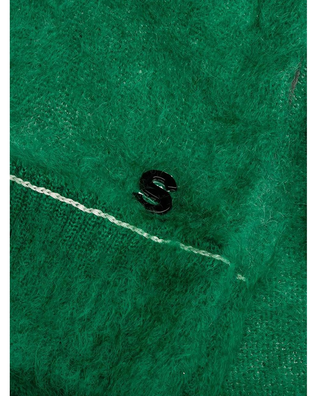 Sacai Green Mohair Knitted Sweater for men
