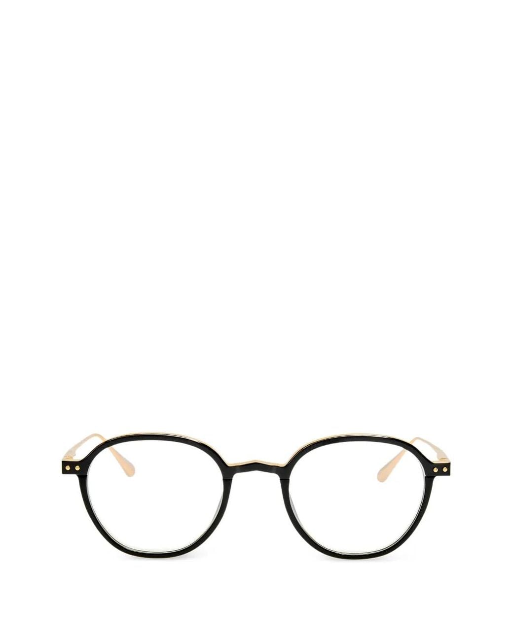 Linda Farrow Black Lunettes De Vue Devon Optical À Monture Ronde
