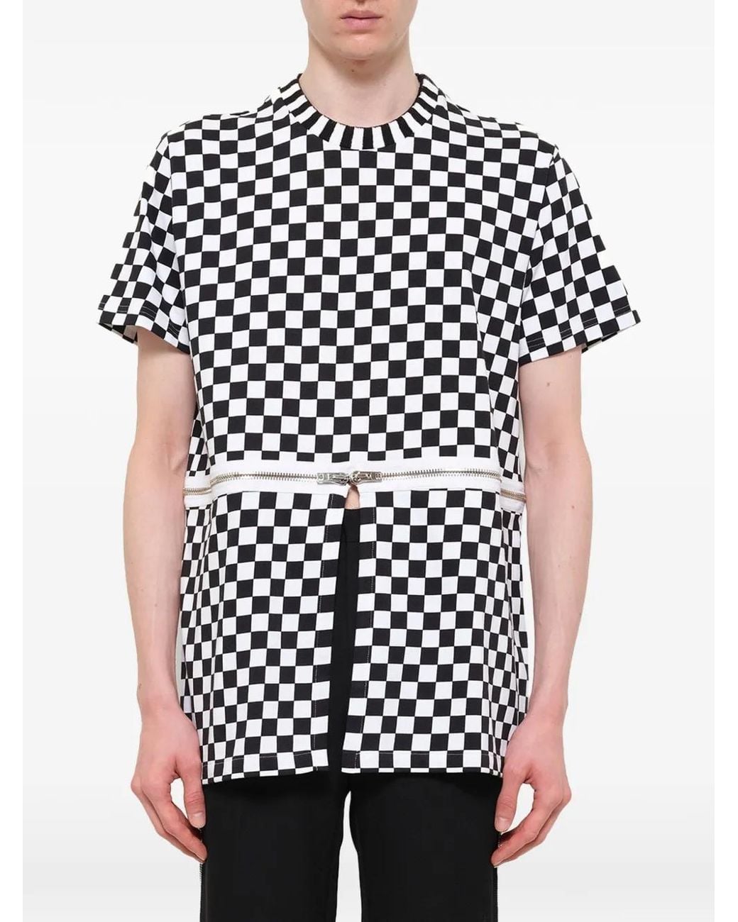 Givenchy Black Podium Check-Pattern T-Shirt for men