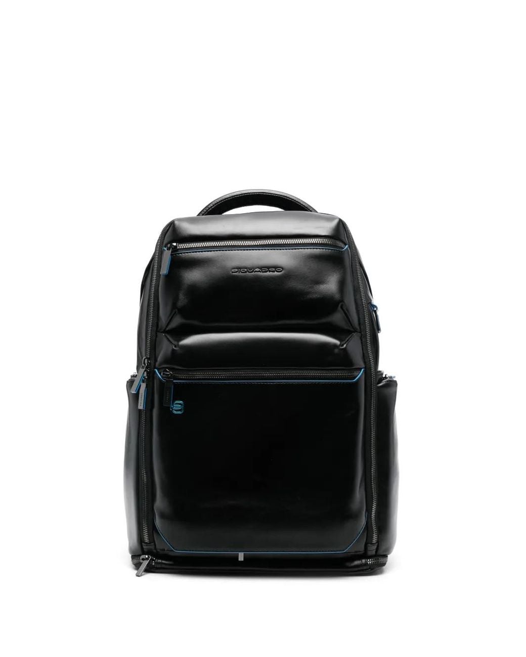 Piquadro Black Personalizable Backpack for men