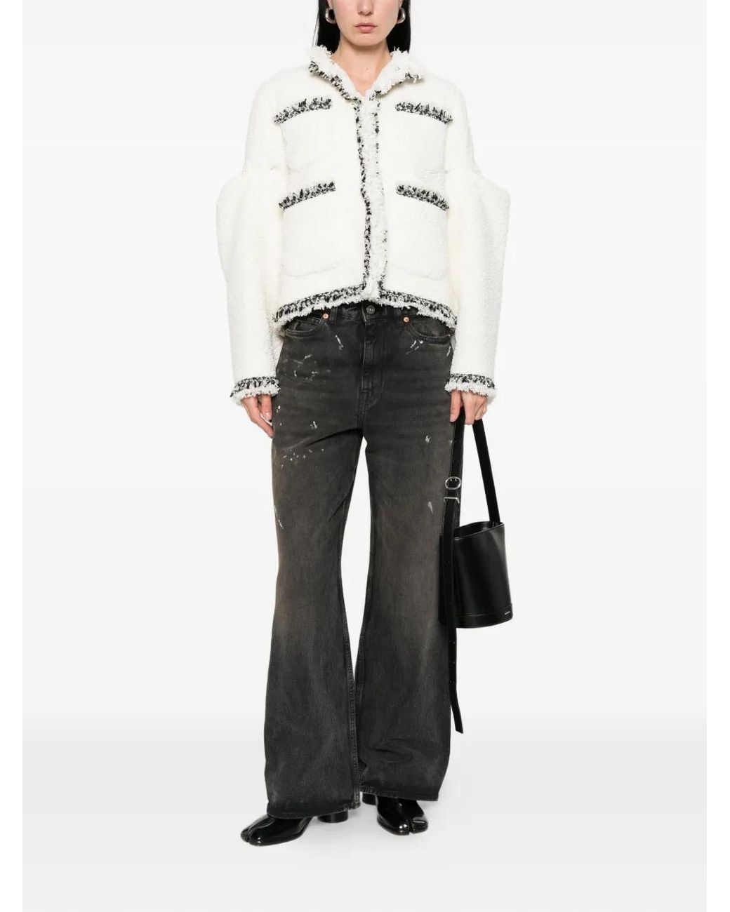 Sacai White Tweed Jacket