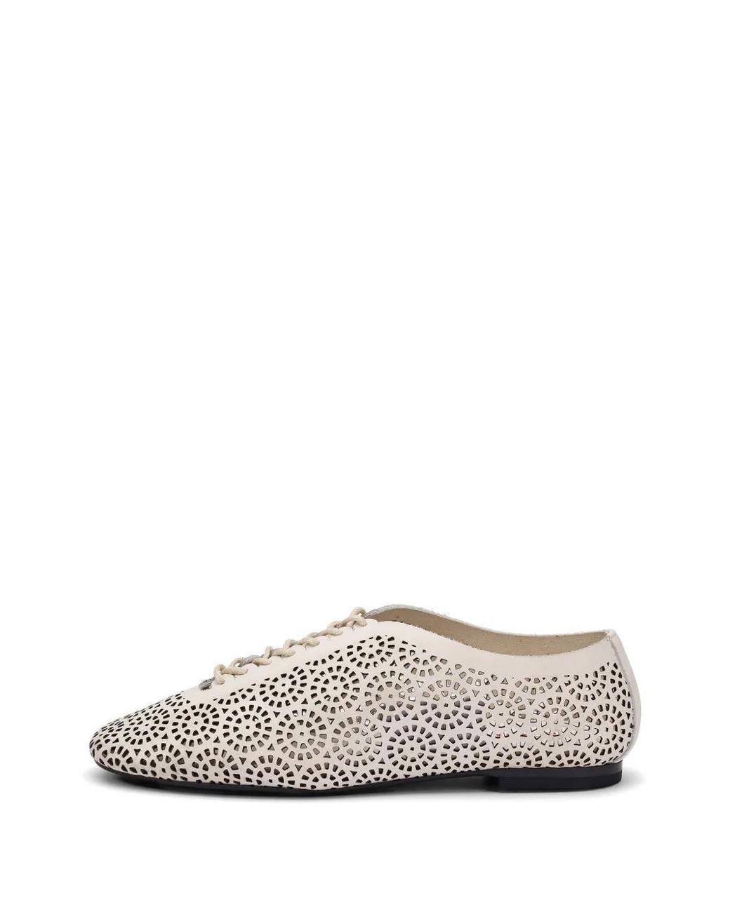 Frau White Chaussures Lacées À Découpes Au Laser