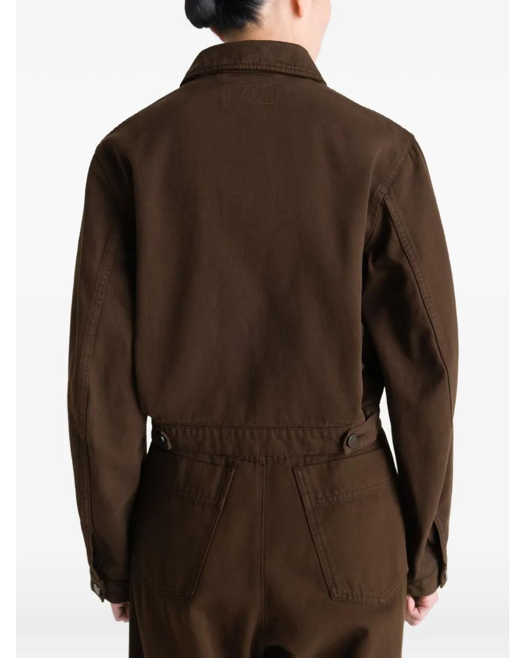 Lemaire Brown Cotton Cropped Jacket