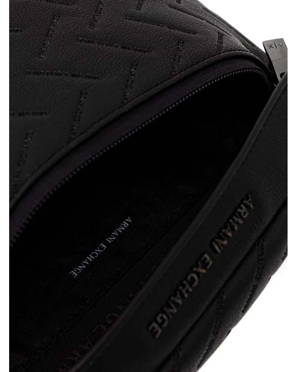 ARMANI EXCHANGE Black Sac Banane À Logo Embossé for men