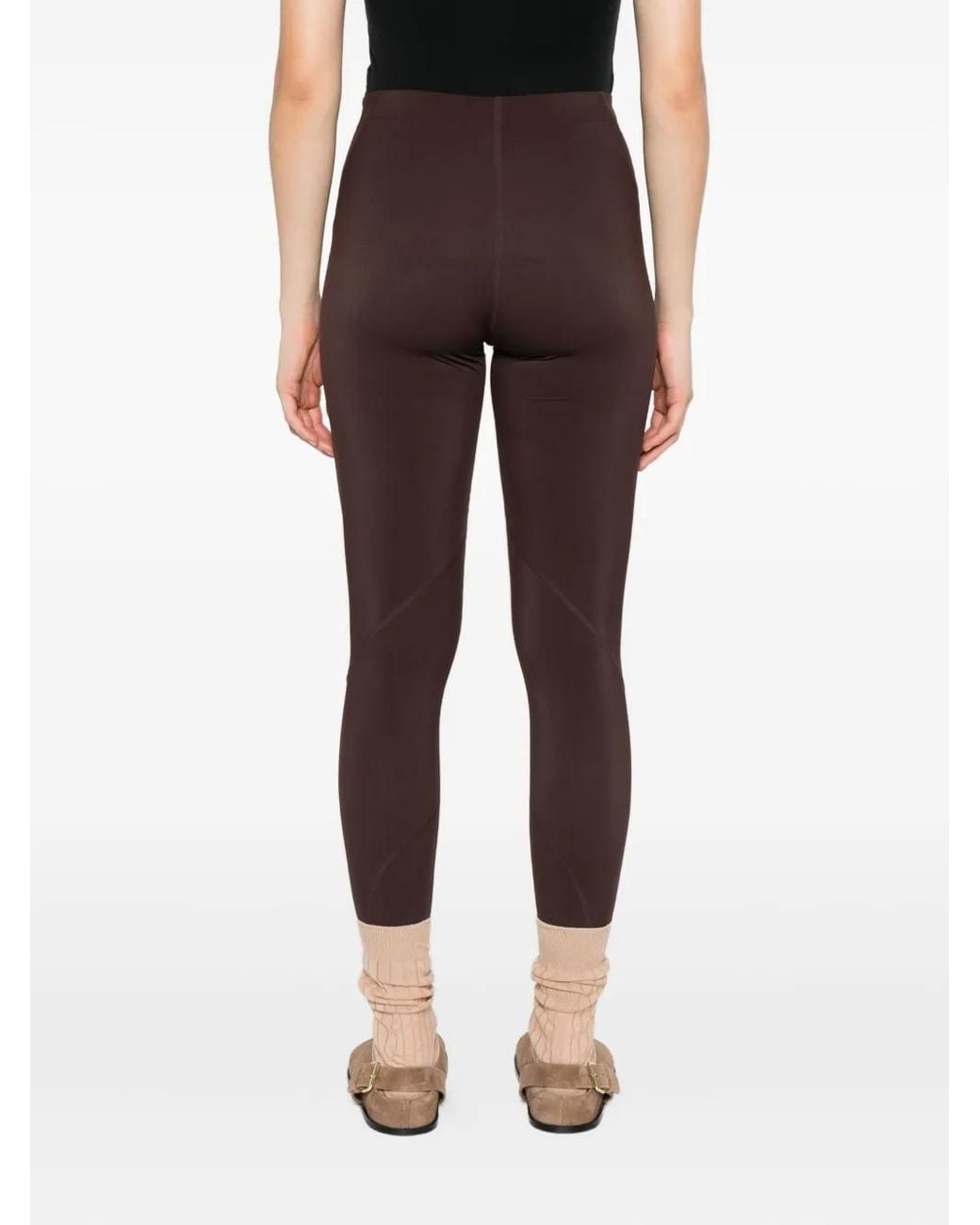 Jil Sander Brown Logo-Embellished Leggings