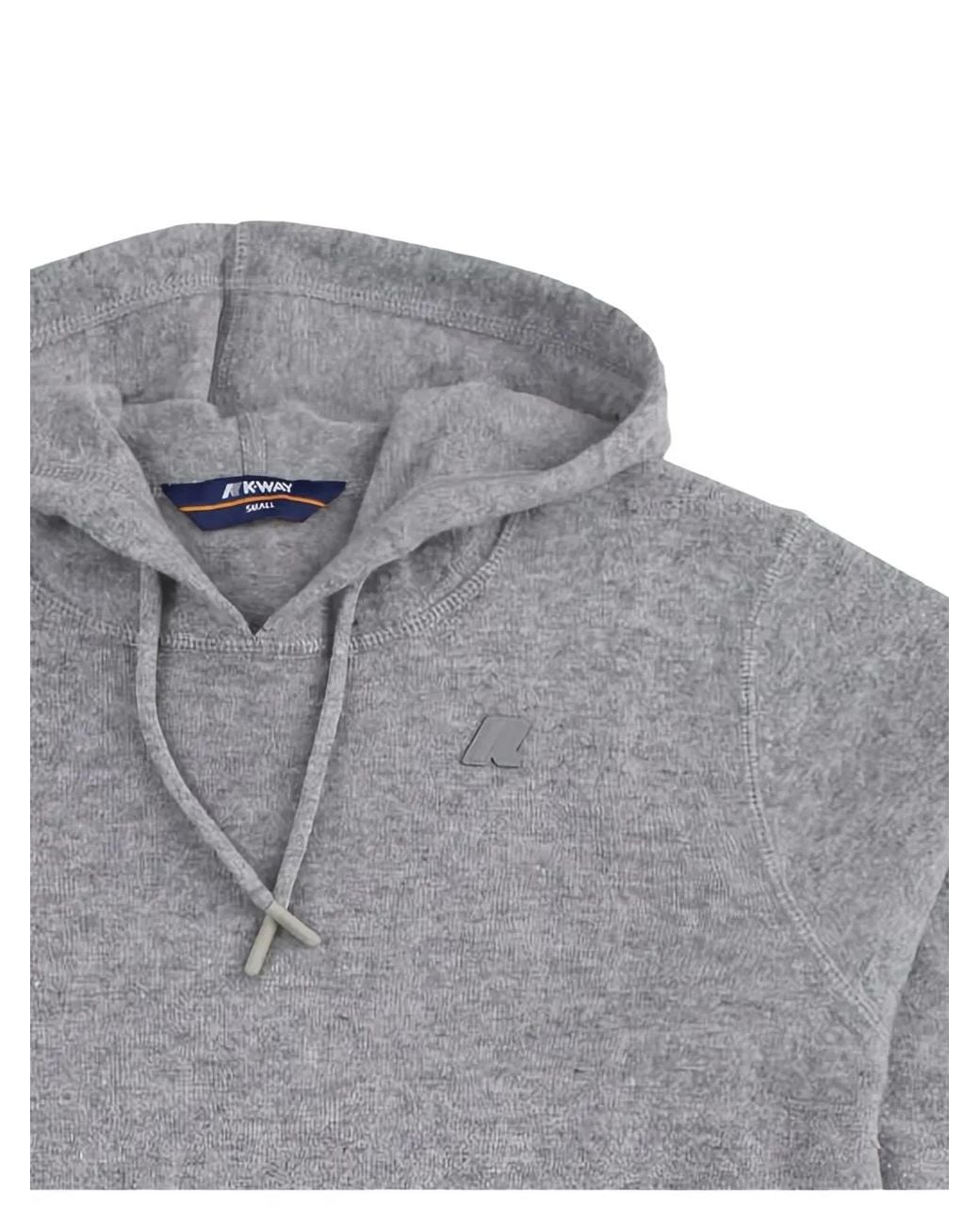 K-Way Gray Logo-Patch Hoodie for men