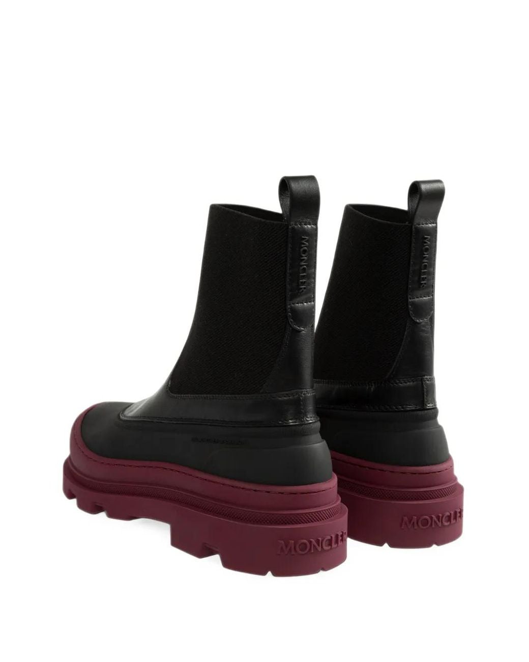 Moncler Purple Vera Edge Leather Ankle Boots