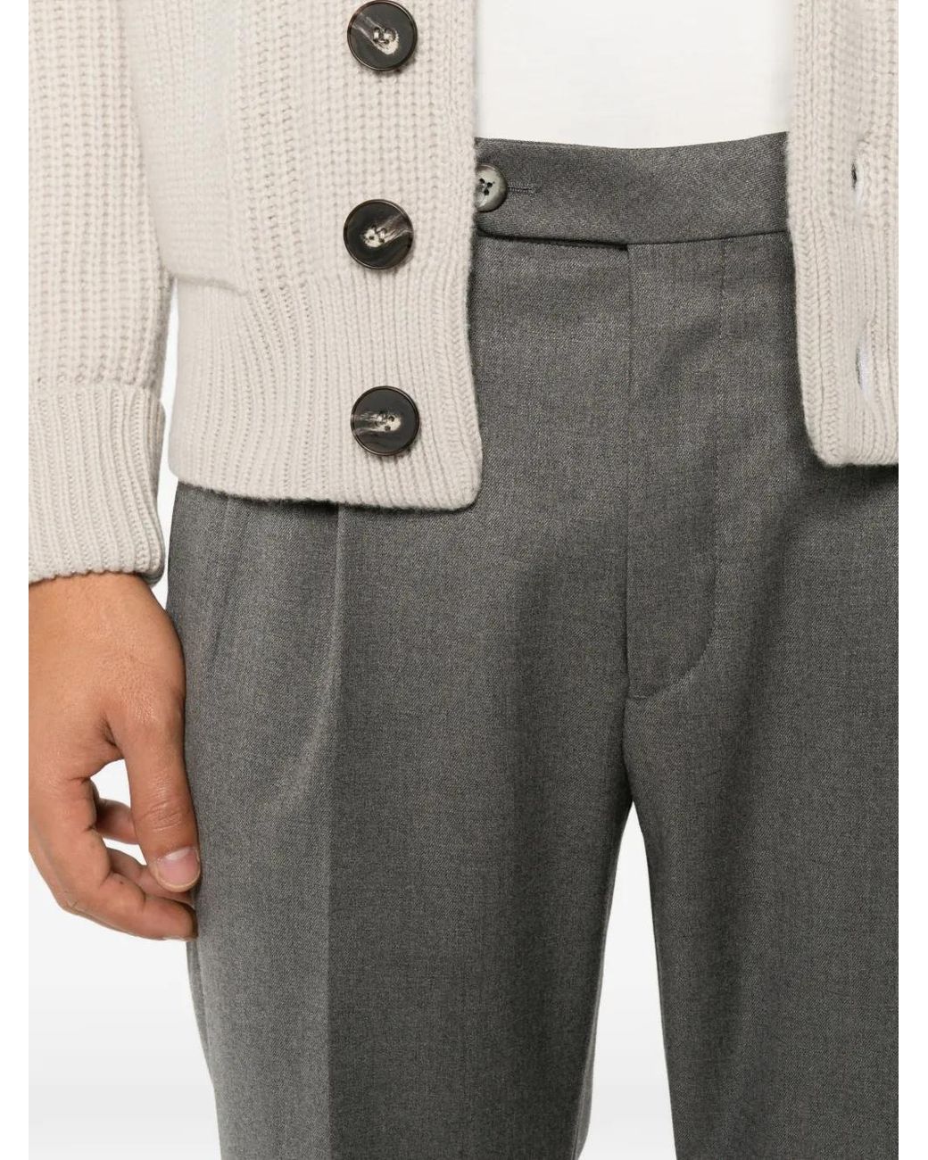 GTA Gray Pantalon Luca Plissé À Ourlets À Revers for men