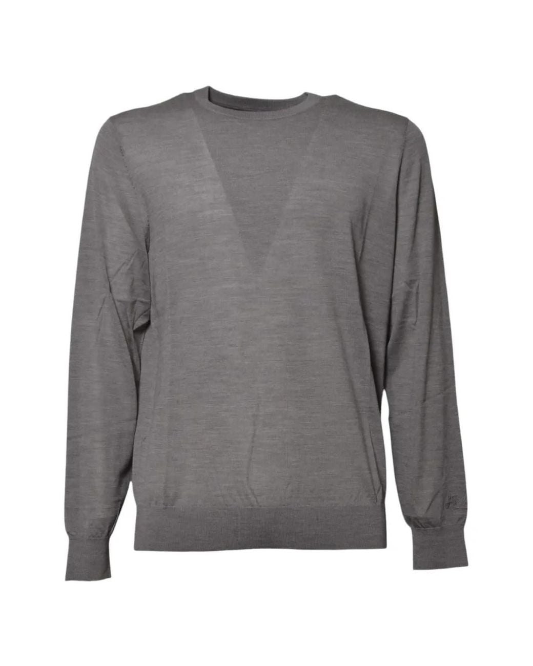 Mc2 Saint Barth Gray Regent Merino Wool Crewneck Sweater for men