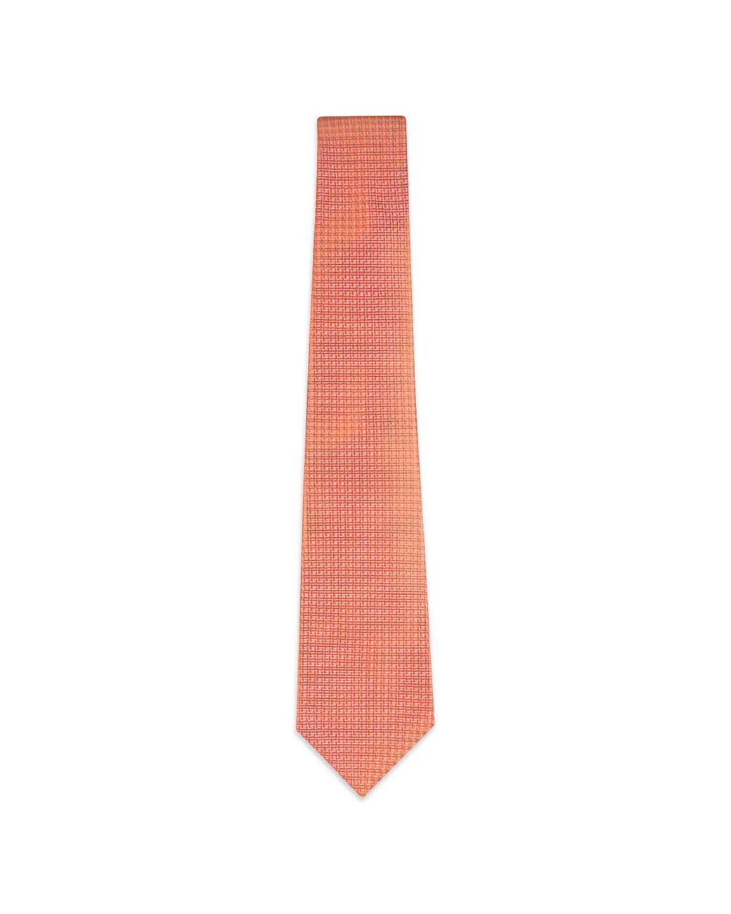 Kiton White Geometric-Pattern Silk Tie for men