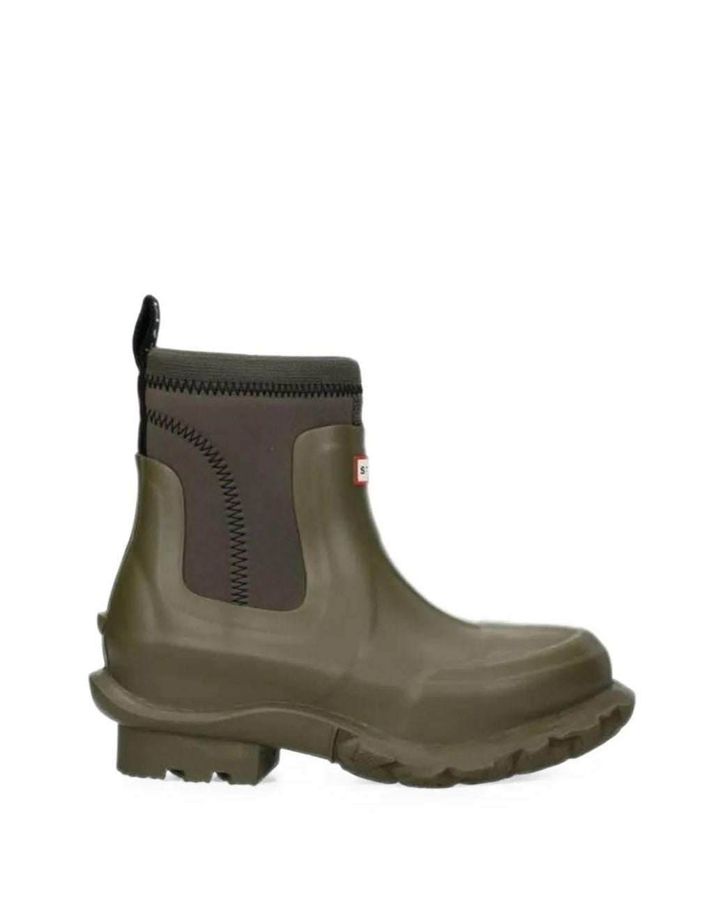 Hunter Green Logo-Patch Slip-On Boots