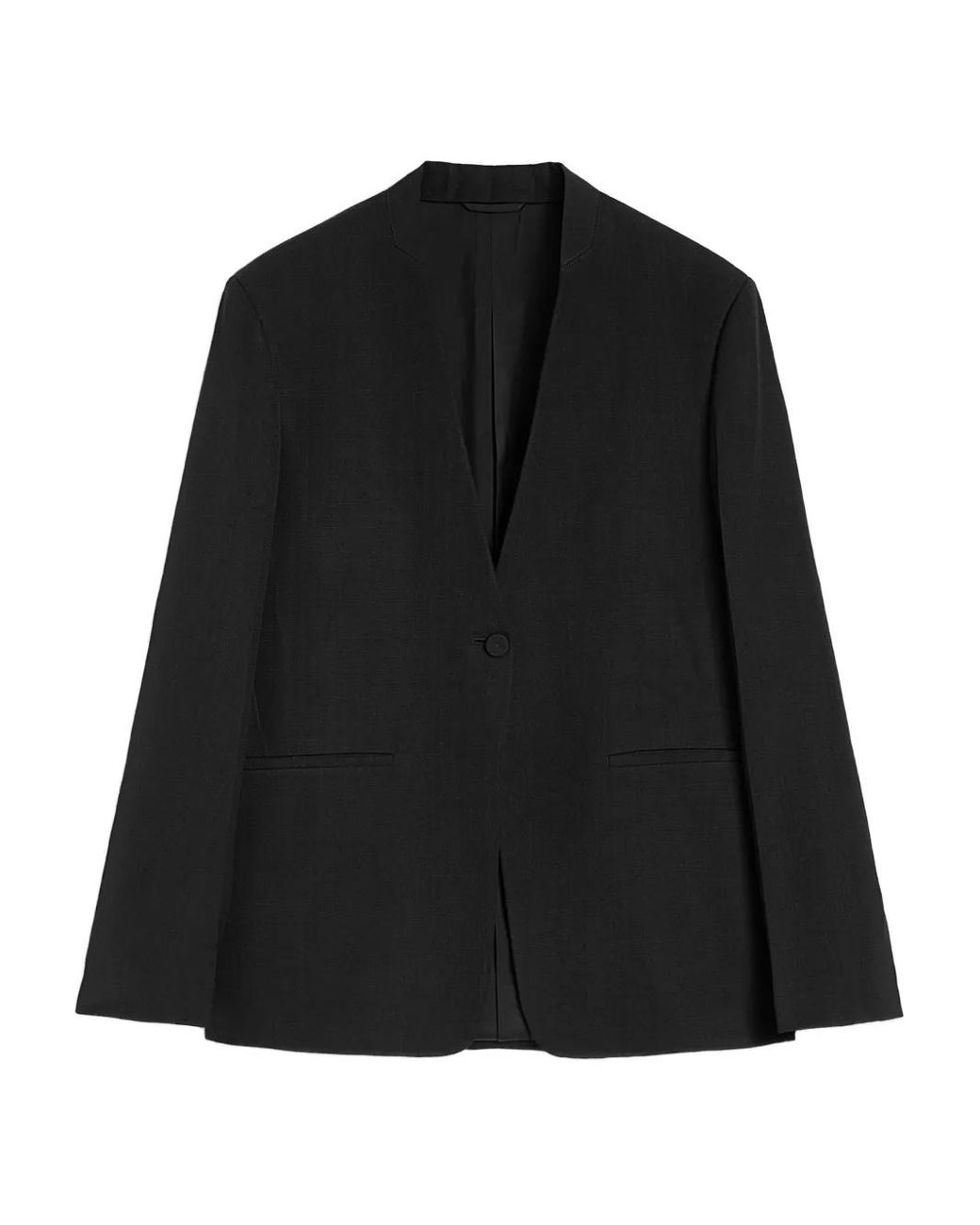 Jil Sander Black No-Lapel Blazer
