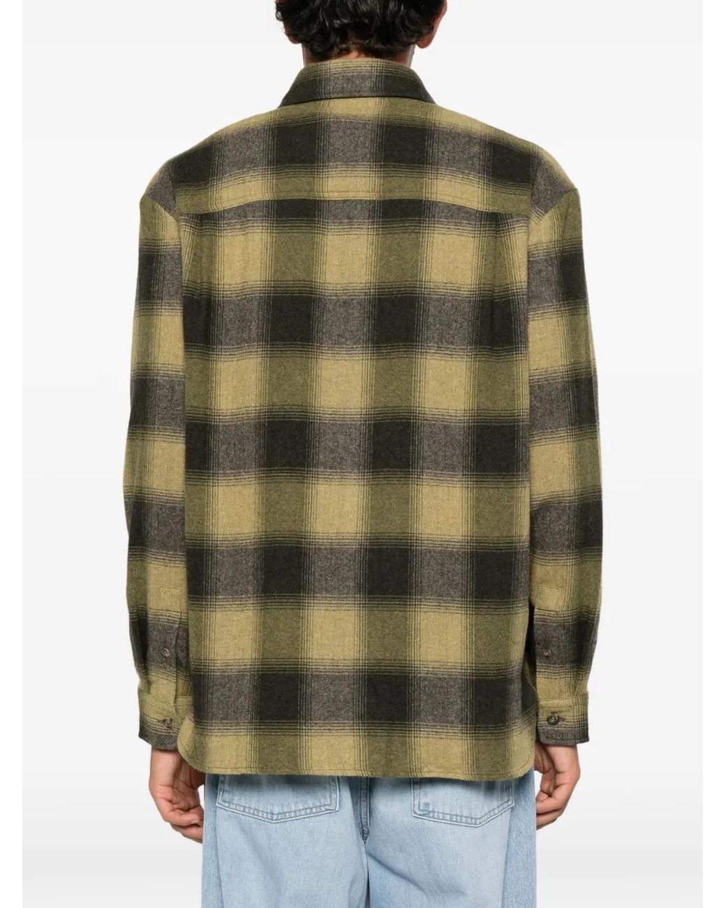A.P.C. Green Chemise Boutonnée À Carreaux for men