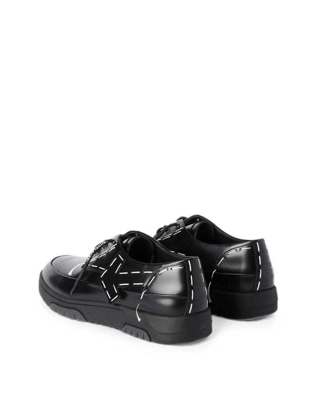 Off-White c/o Virgil Abloh Black Out Of Office Contrast-Stitched Derby Shoes for men