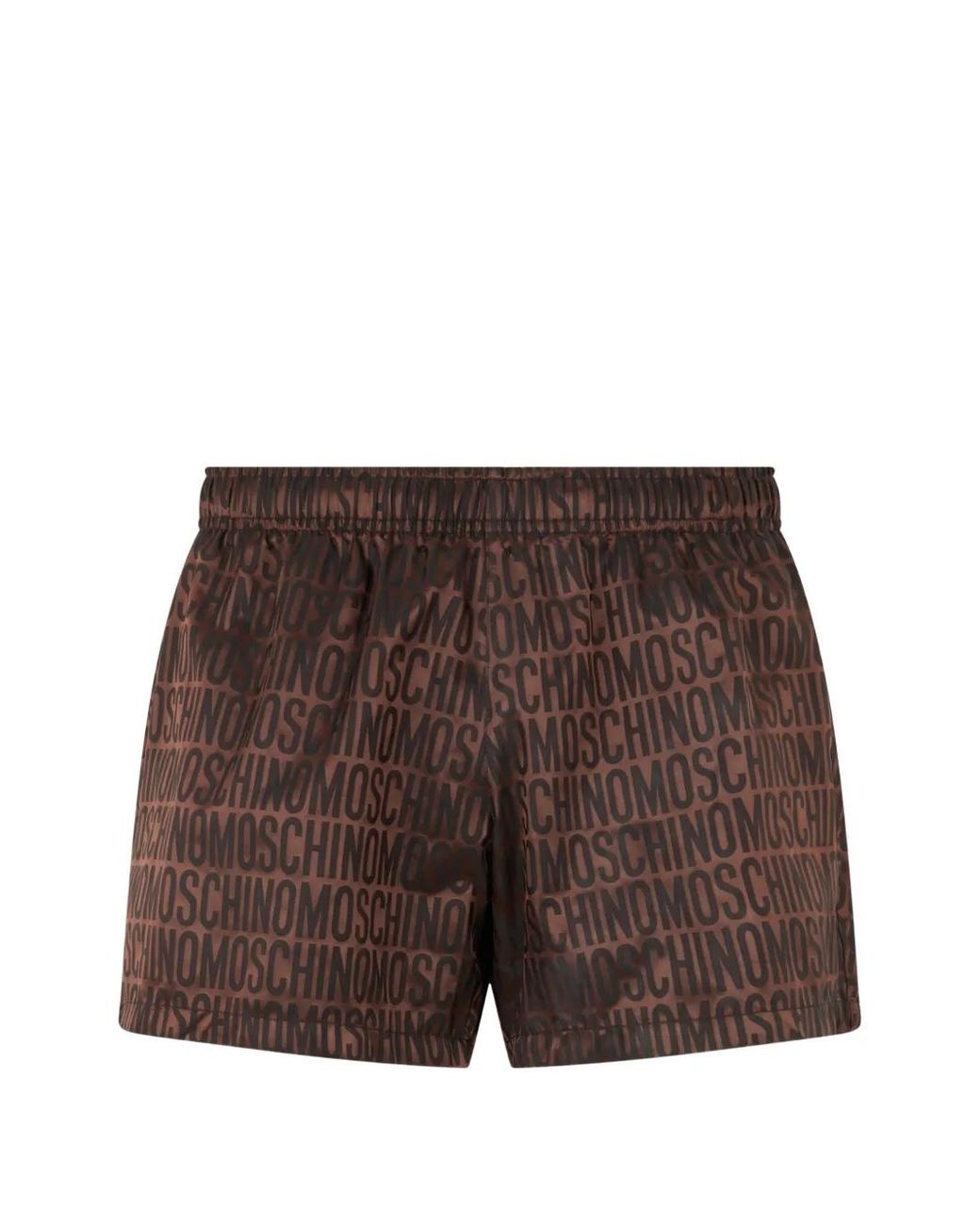 Moschino Brown Short De Sport Élastiqué À Logo Imprimé for men