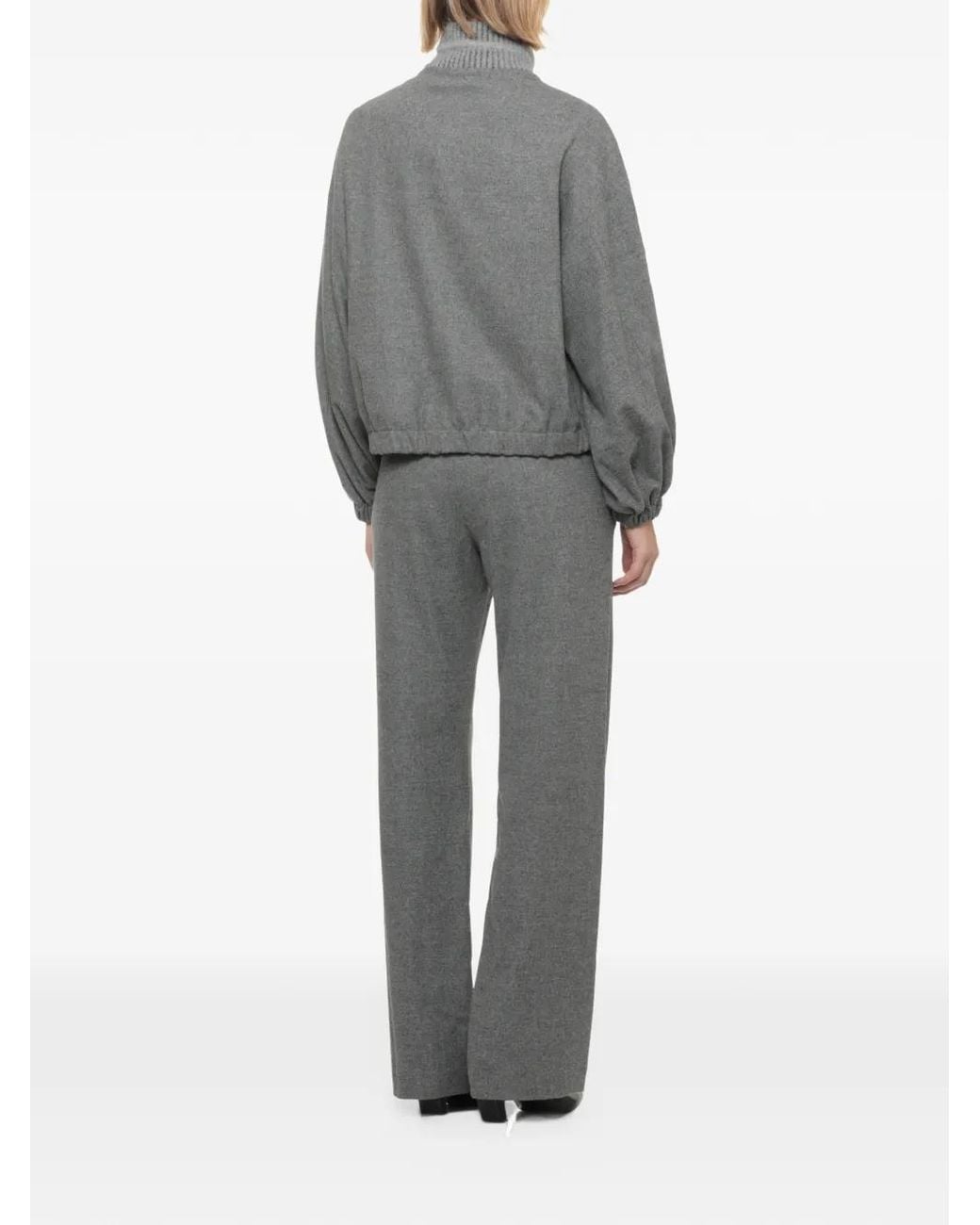 D.exterior Gray Zip-Up Bomber Jacket