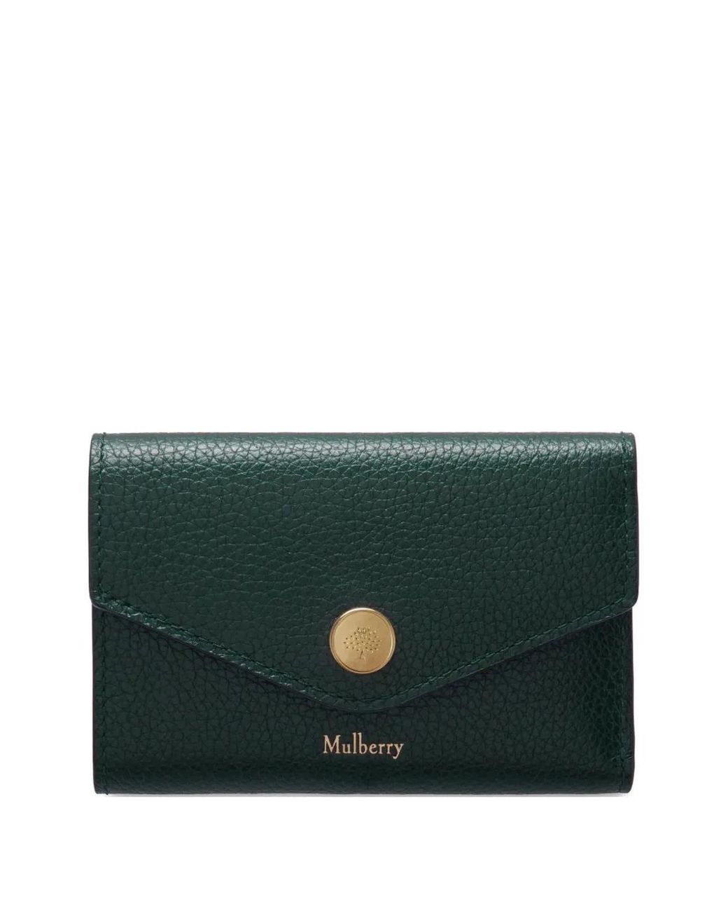 Mulberry Green Portefeuille En Cuir À Rabat