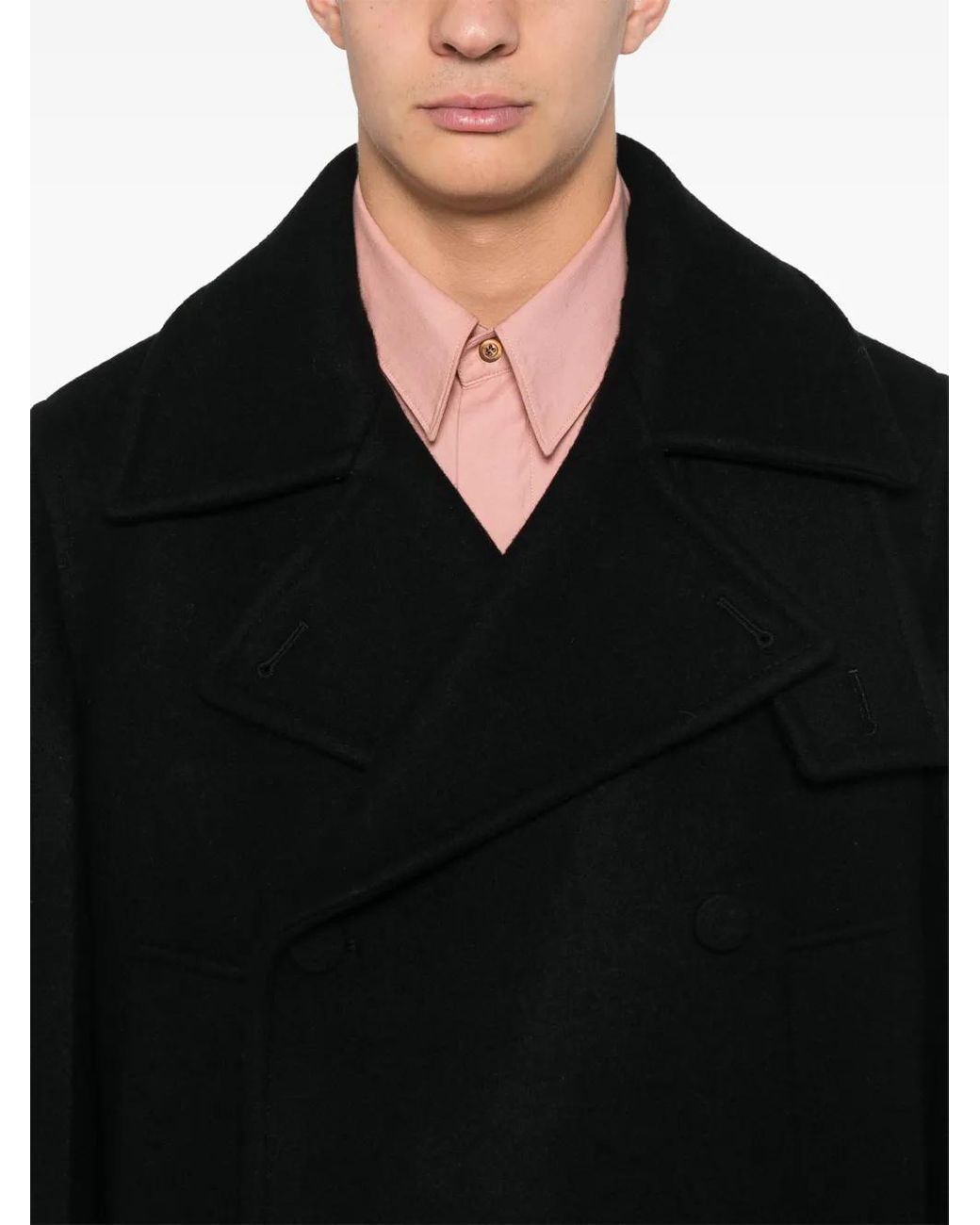 Jil Sander Black Kaban Wool Coat for men