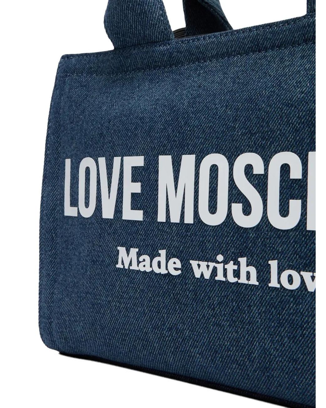 Love Moschino Blue Logo-Detail Tote Bag