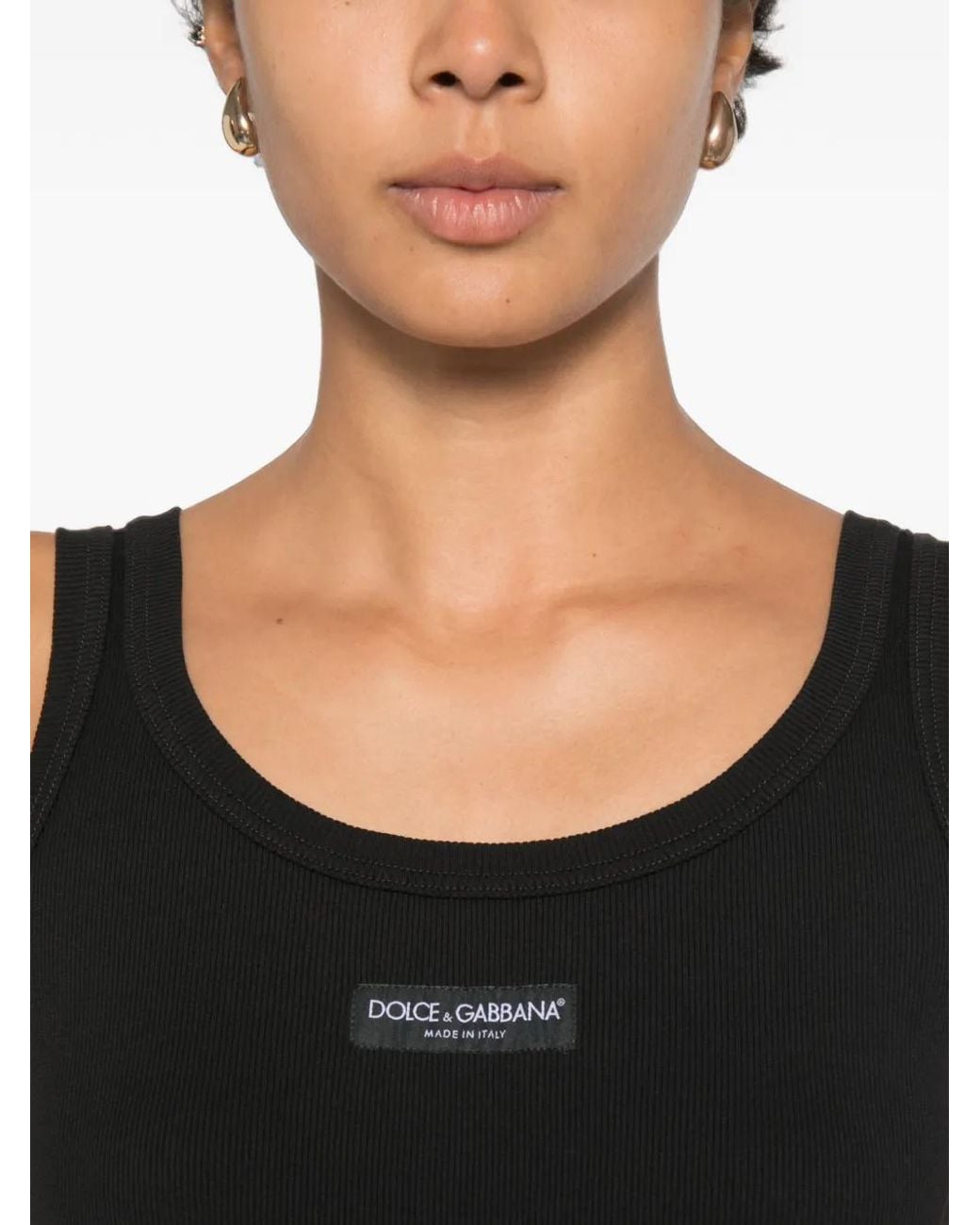 Dolce & Gabbana Black Dolce & Gabbana Ribbed Tank Top