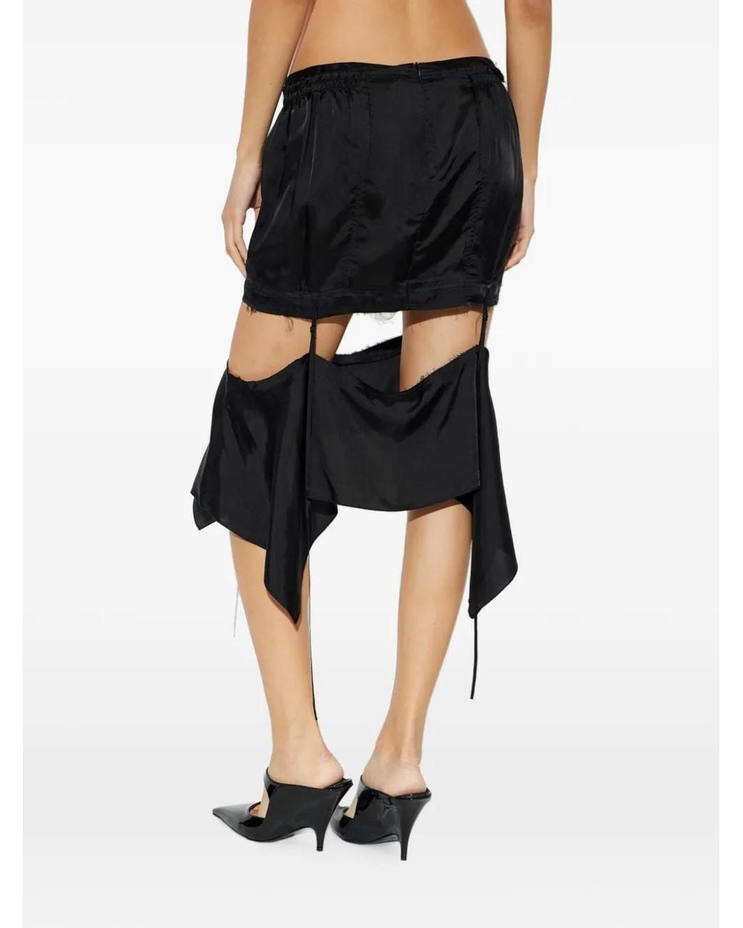 KNWLS Black Beth Layered-Panel Skirt