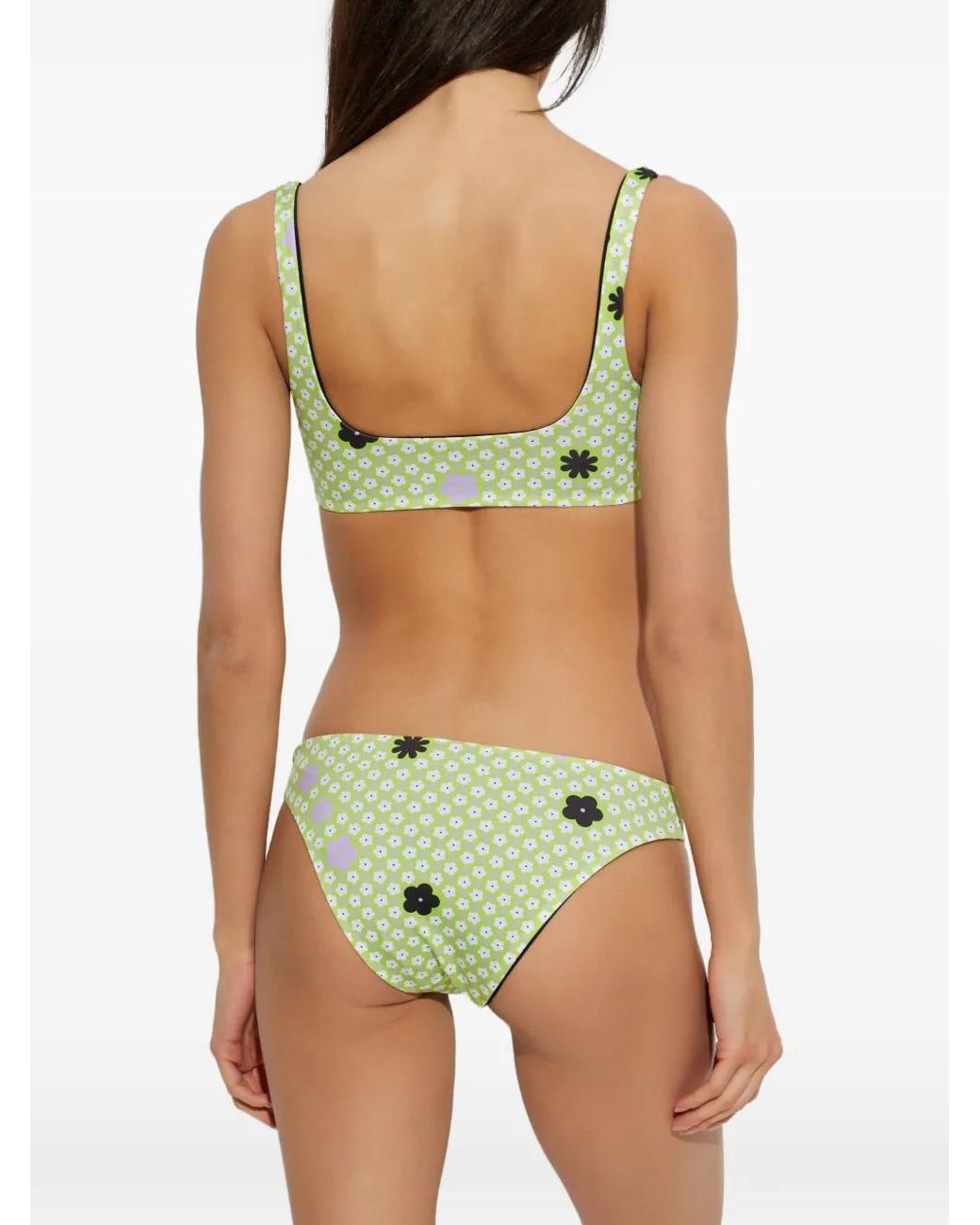 MM6 by Maison Margiela Green Floral-Print Bikini